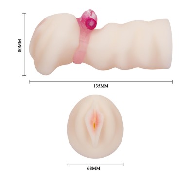 BAILE- Masturbator with vibrating ring, flesh-coloured